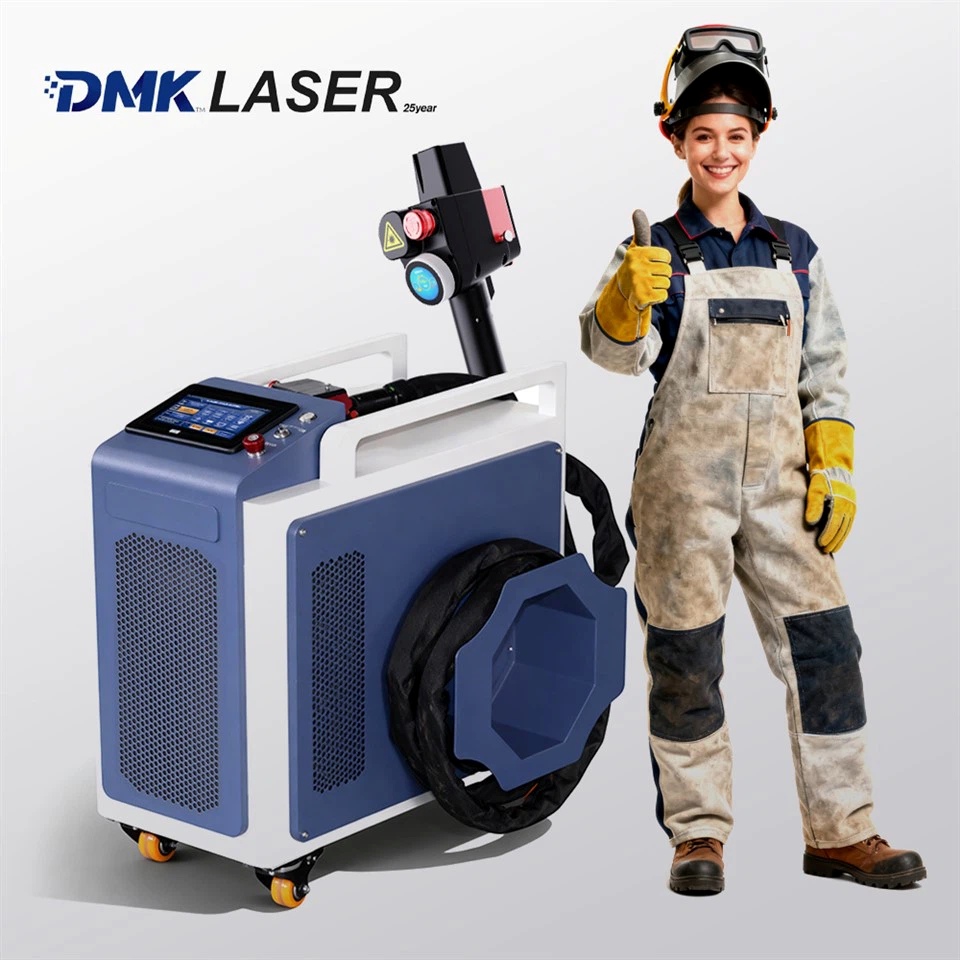 DMK Pull Rod 300W Jally Talk Portable Suitcase with Wheels Pulse Laser Cleaner Wood Paint Dust Removal Air-cooled