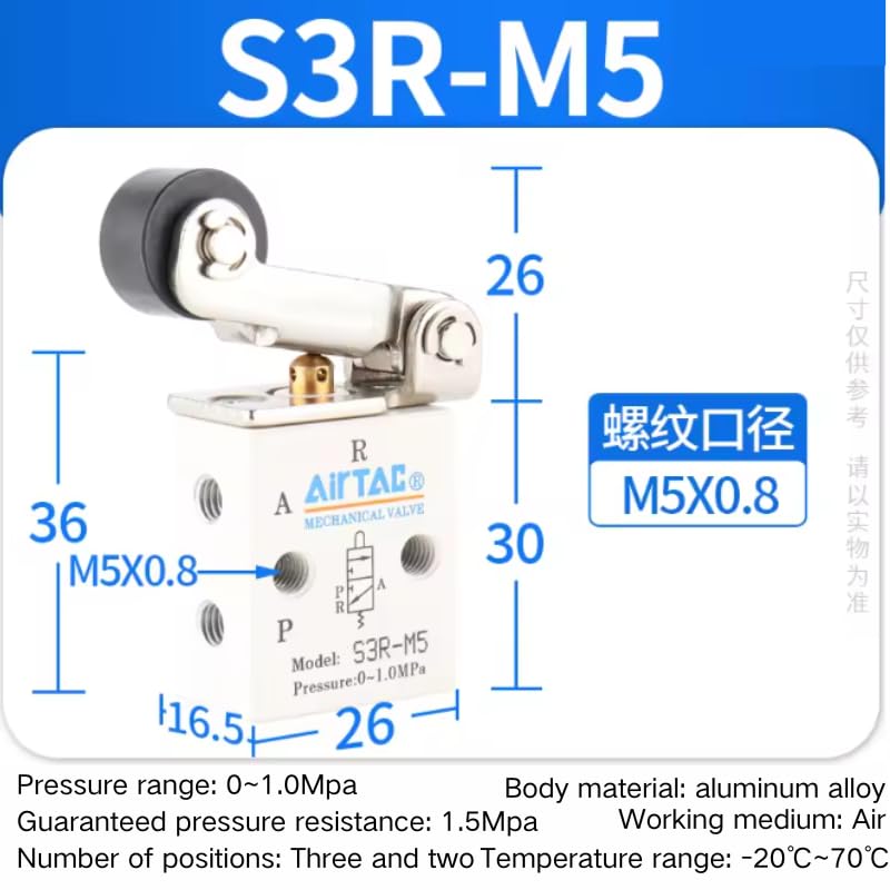 AirTAC 편도 스로틀 밸브 ASC100-06/200-08 공압 조절 흐름 제어 속도 조절 밸브