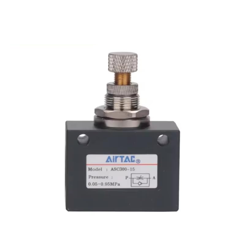 AirTAC 편도 스로틀 밸브 ASC100-06/200-08 공압 조절 흐름 제어 속도 조절 밸브