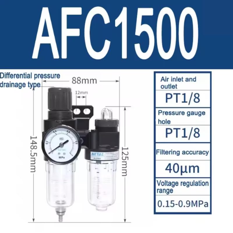 AirTAC GFR Air Source Processor Air Pressure Regulating Filter GFR200-08 300-10 400-15 600-25 Air Compressor Oil Water Separator