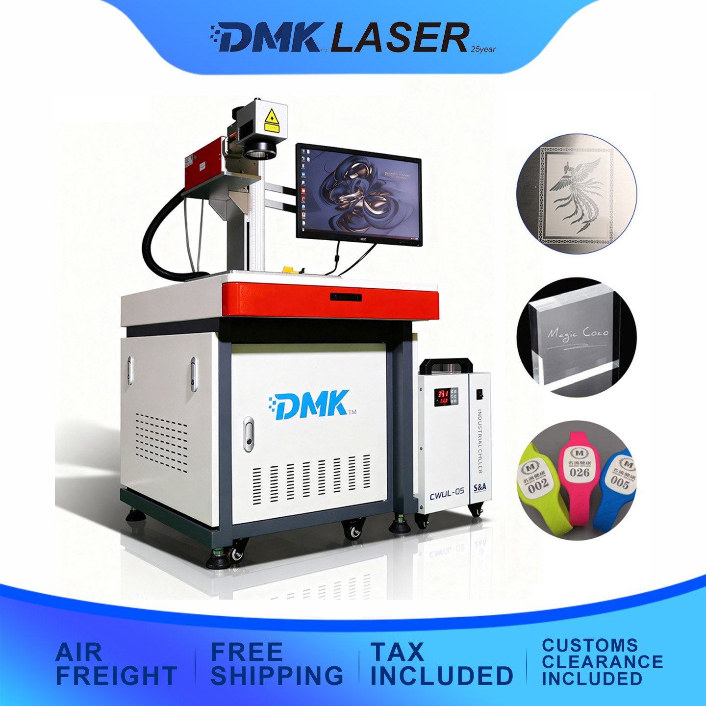 DMK High-Profile CO2 Metal Fiber Laser Marking Machine